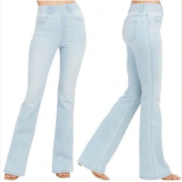 SPANX Denim - SPANX Pull-on High Rise Flare Jeans || Light Wash || Size Large